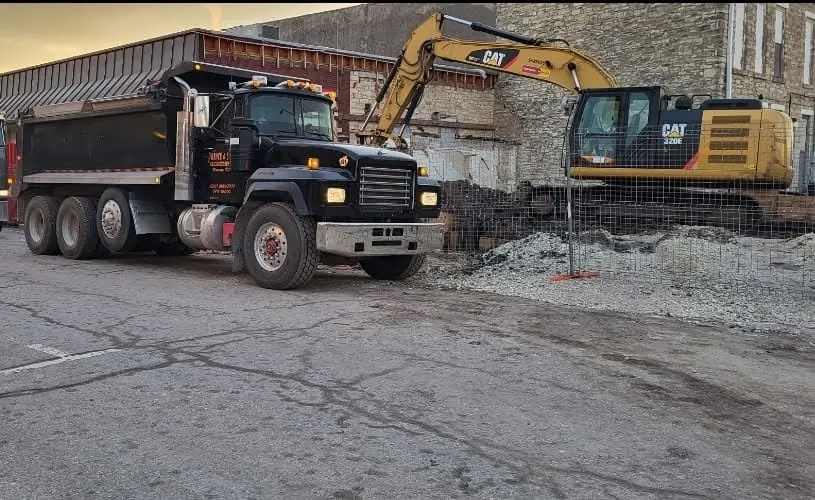 Prince and Long Trucking supporting an active construction jobsite in Northeast Kansas